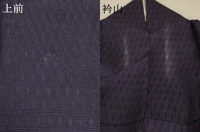 平和屋着物*夏物 小紋 変わり絽 菱文 銀通し地 正絹 逸品 AABB2503jd