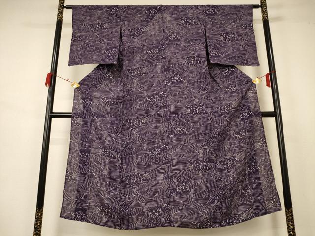 平和屋着物*夏物 小紋 絽 立波文 正絹 逸品 未使用 AABB2530jd