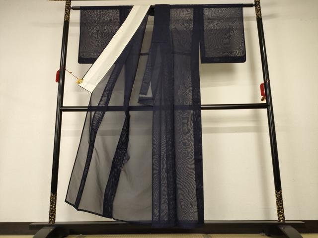 平和屋着物*夏物 色無地 紗 黒鳶色 正絹 逸品 AABB2557jd