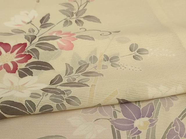 平和屋着物*夏物 訪問着 絽 草花文 暈し染め 正絹 逸品 AABB2558jd