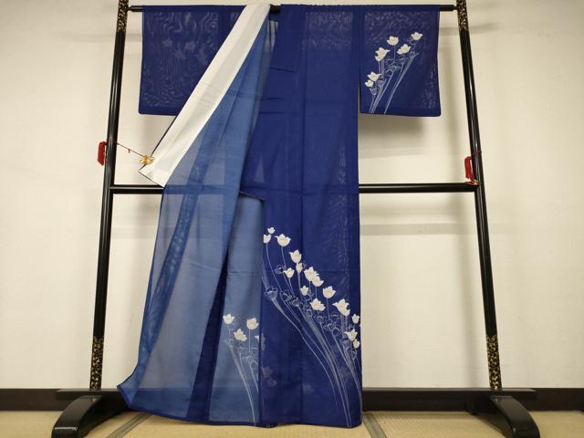 平和屋着物*夏物 訪問着 絽 枝花文 洗える着物 AABB2562jd