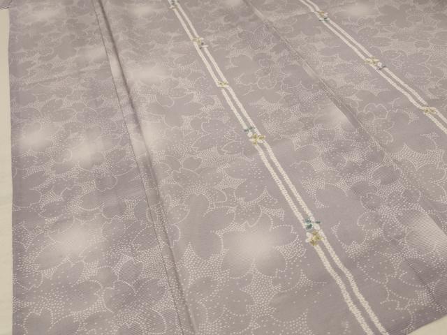 平和屋着物*夏物 小紋 絽 桜文 洗える着物 AABB2573jd