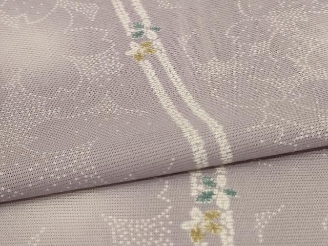 平和屋着物*夏物 小紋 絽 桜文 洗える着物 AABB2573jd