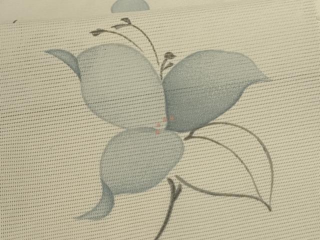 平和屋着物*夏物 小紋 絽 舞花文 洗える着物 AABB2575jd