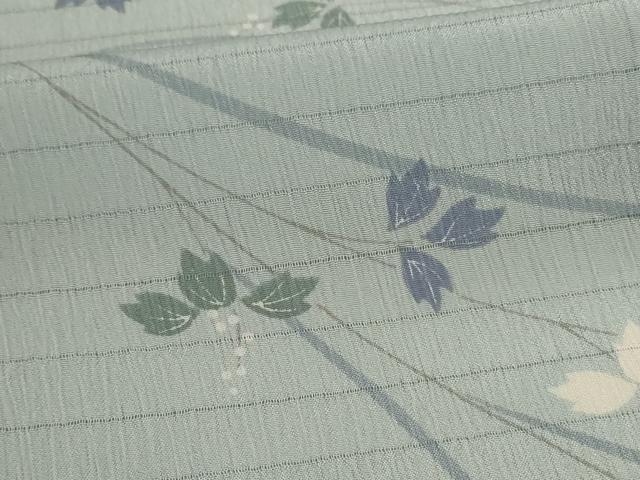 平和屋着物*夏物 小紋 絽 枝葉文 洗える着物 AABB2578jd