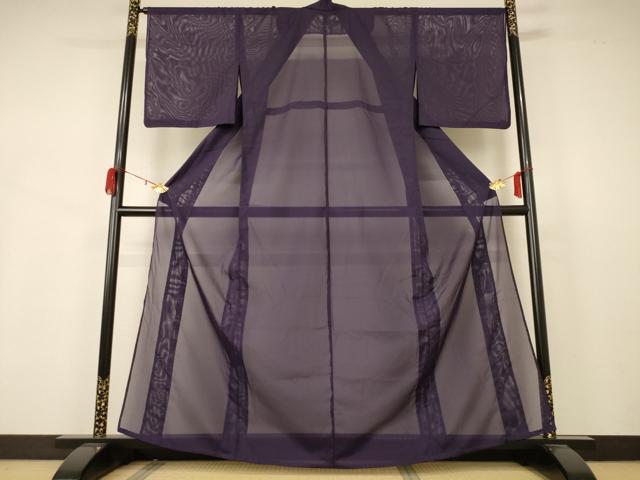 平和屋着物*夏物 色無地 絽 滅紫色 洗える着物 AABB2579jd