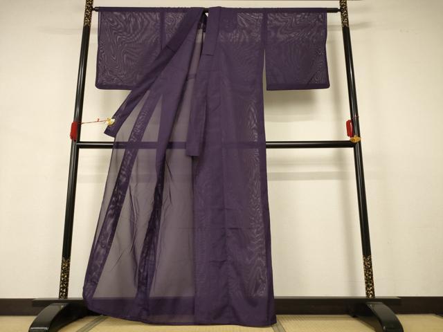 平和屋着物*夏物 色無地 絽 滅紫色 洗える着物 AABB2579jd