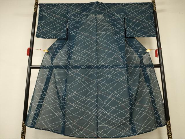 平和屋着物*夏物 小紋 絽 網目文様 洗える着物 AABB2580jd