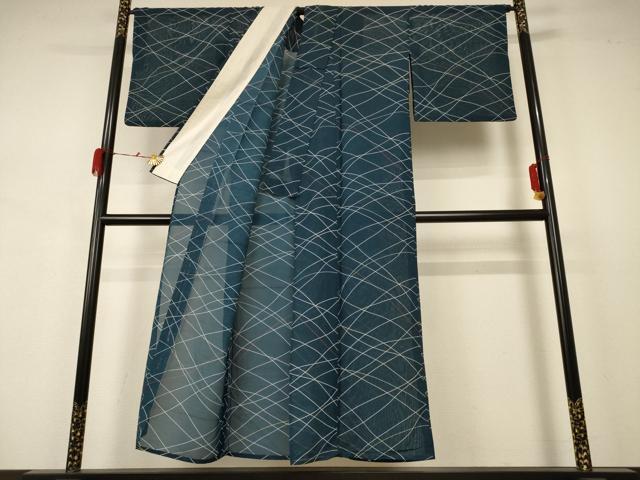 平和屋着物*夏物 小紋 絽 網目文様 洗える着物 AABB2580jd