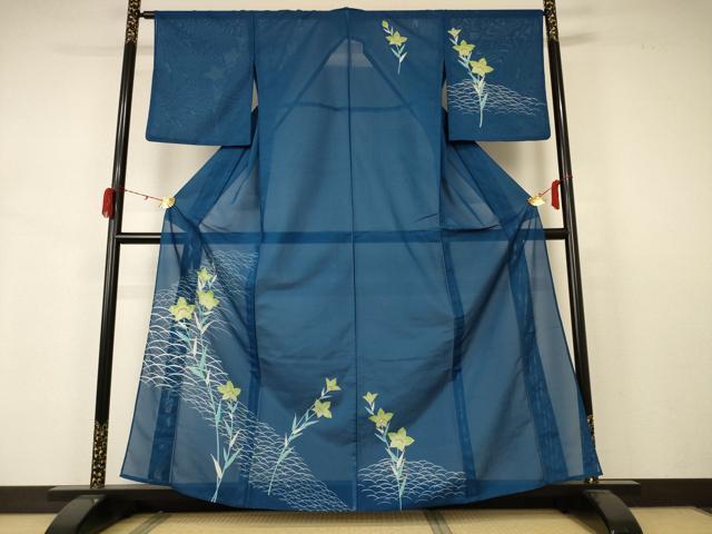平和屋着物*夏物 訪問着 絽 草花文 金彩 洗える着物 AABB2581jd