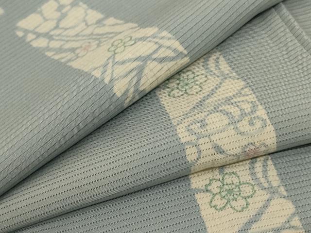 平和屋着物*夏物 小紋 絽 短冊花文 正絹 逸品 AABB2582jd