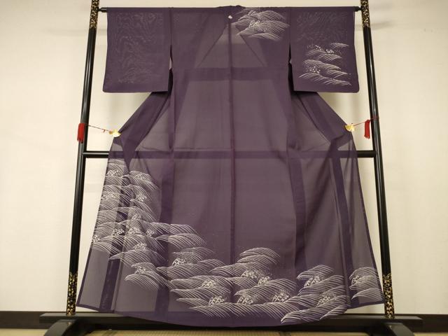 平和屋着物*夏物 訪問着 絽 立波文 正絹 逸品 AABB2585jd