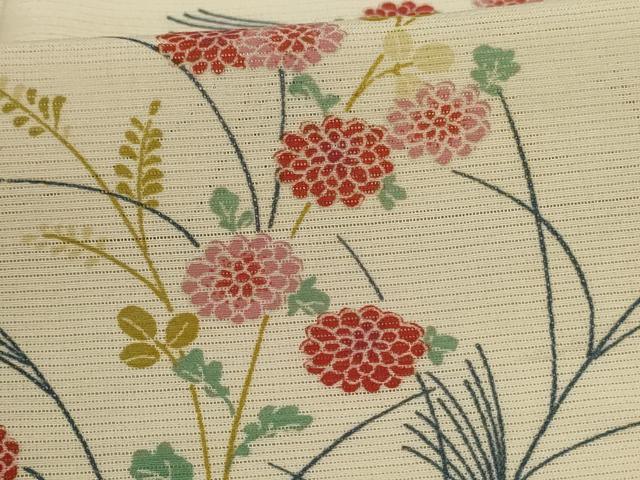 平和屋着物*夏物 小紋 絽 草花文 正絹 逸品 AABB2587jd