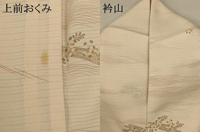平和屋着物*夏物 小紋 絽 筏草花文 洗える着物 AABB2591jd