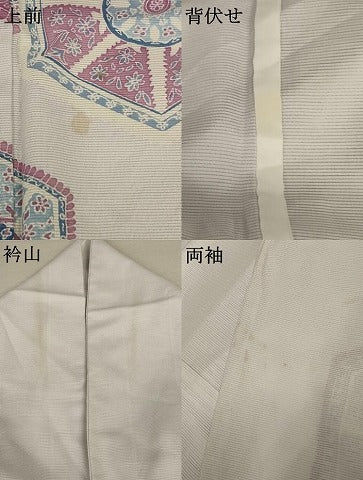 平和屋着物*夏物 訪問着 絽 正倉院花文 洗える着物 AABB2596jd