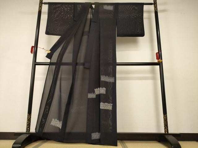 平和屋着物*夏物 訪問着 絽 竹垣文 正絹 逸品 AABB2597jd