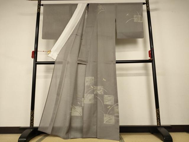 平和屋着物*夏物 訪問着 絹駒上布 蜻蛉 金銀彩 反端付き 正絹 逸品 AABB2598jd