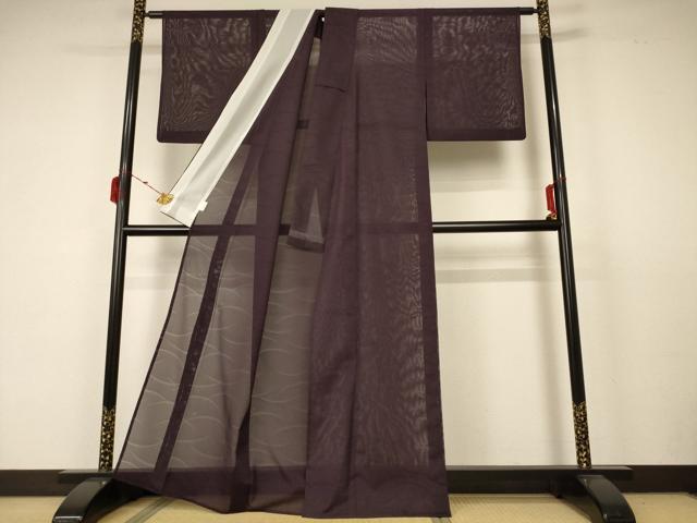 平和屋着物*夏物 色無地 絽 芝紋紗 黒鳶色 洗える着物 AABB2617jd