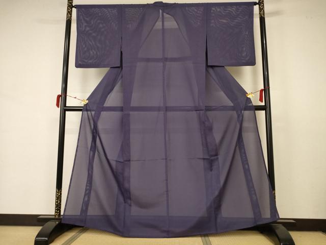 平和屋着物*夏物 色無地 絽 褐色 洗える着物 AABB2619jd