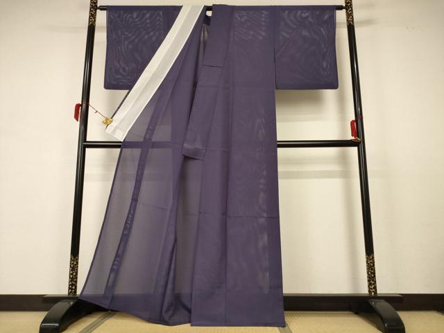 平和屋着物*夏物 色無地 絽 褐色 洗える着物 AABB2619jd