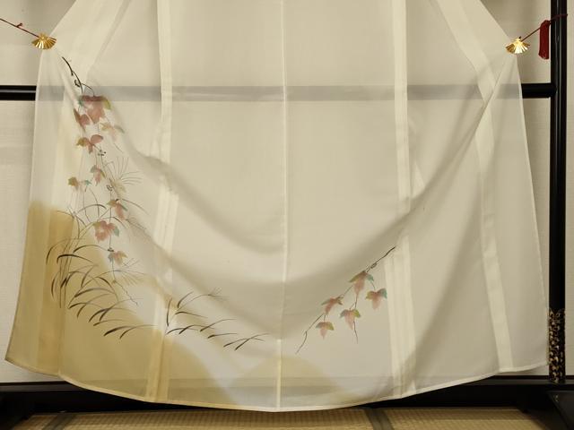 平和屋着物*夏物 訪問着 絽 蔦の葉文 洗える着物 AABB2626jd