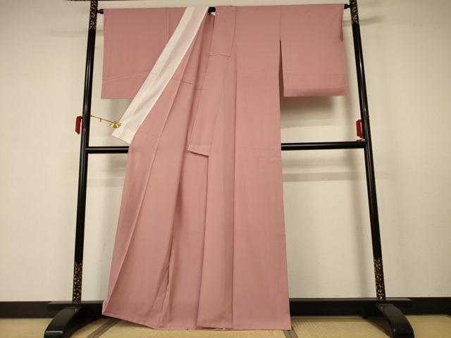 平和屋着物*夏物 色無地 絽 宍色 正絹 逸品 AABB2631jd