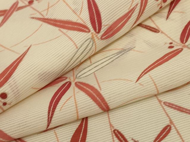 平和屋着物*夏物 小紋 絽 枝葉文 正絹 逸品 AABB2632jd