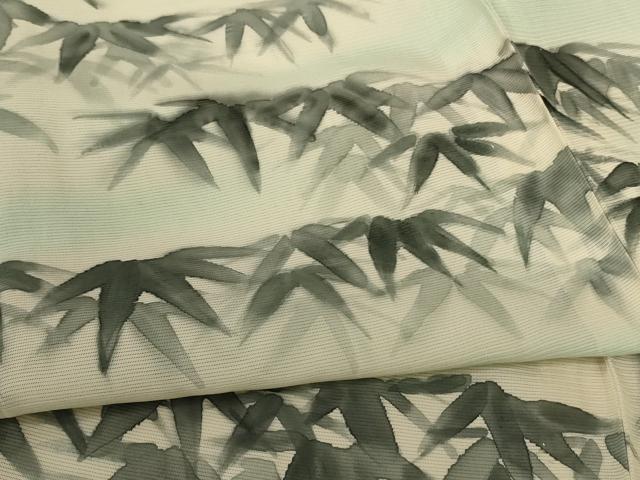 平和屋着物*夏物 訪問着 絽 手描き 笹文 暈し染め ロング丈 正絹 逸品 AABB2635jd