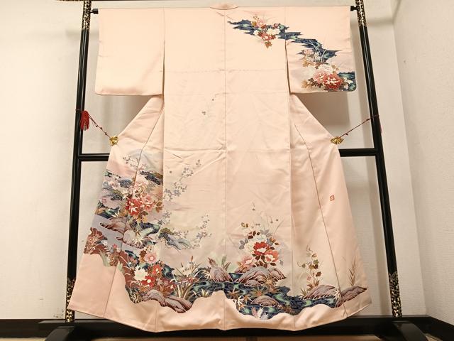 平和屋着物●訪問着 作家物 草花文 暈し染め 正絹 逸品 AABB2941ph