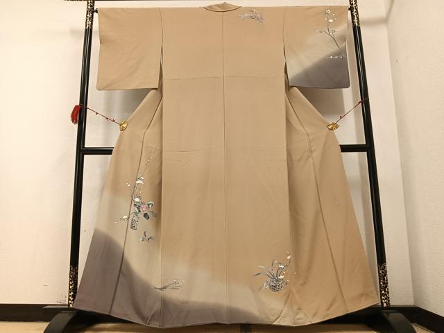 平和屋着物●十日町友禅 女流作家 遠田藤舟 訪問着 飾花文 暈し染め 正絹 逸品 AABB2946ph