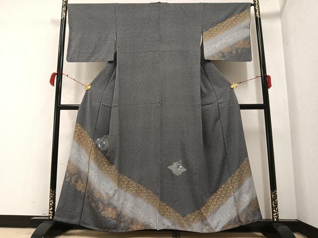 平和屋着物●訪問着 刺繍 草花亀甲文 暈し染め 金銀彩 正絹 逸品 AABB2948ph