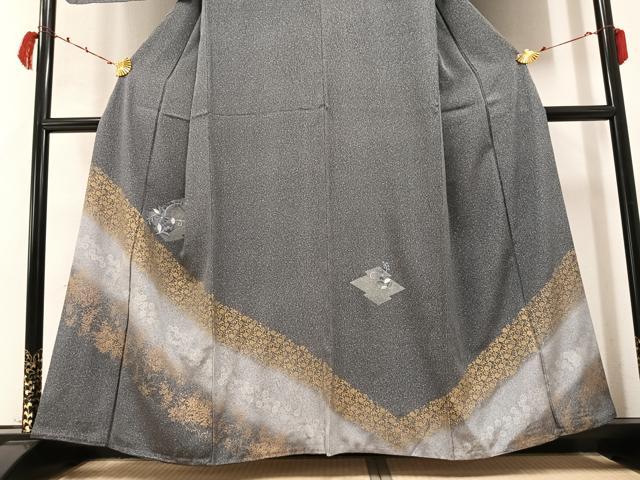 平和屋着物●訪問着 刺繍 草花亀甲文 暈し染め 金銀彩 正絹 逸品 AABB2948ph