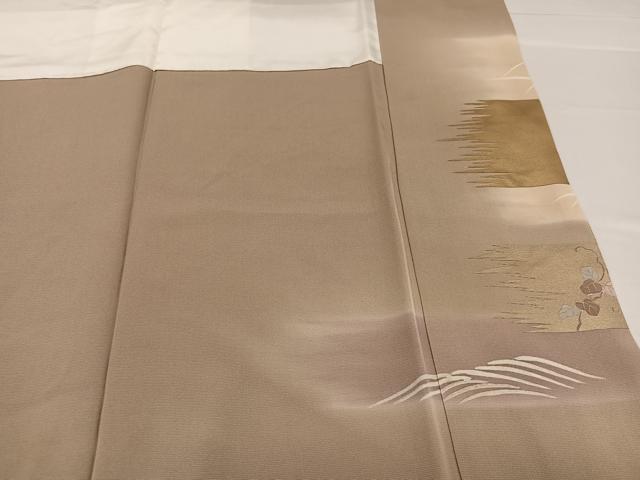 平和屋着物●訪問着 駒刺繍 草花文 暈し染め 金彩 正絹 逸品 AABB2956ph