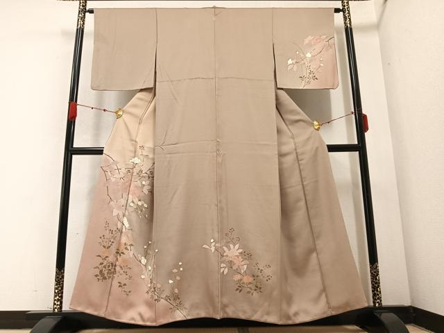 平和屋着物●訪問着 枝花文 暈し染め 金彩 正絹 逸品 AABB2966ph
