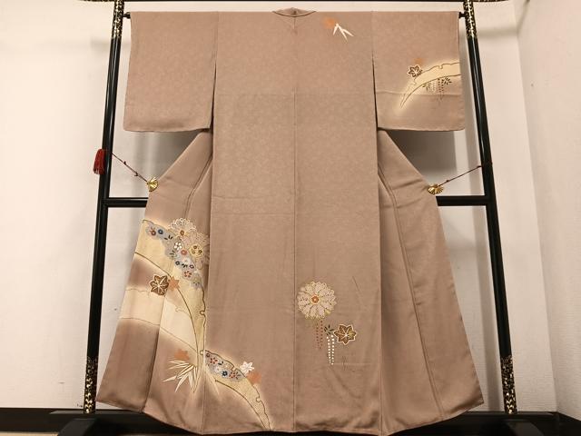 平和屋着物●訪問着 雪輪草花文 金彩 正絹 逸品 AABB2968ph
