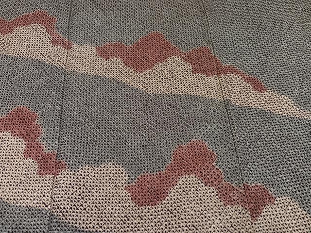 平和屋着物●訪問着 総絞り 遠山文 正絹 逸品 AABB2978ph