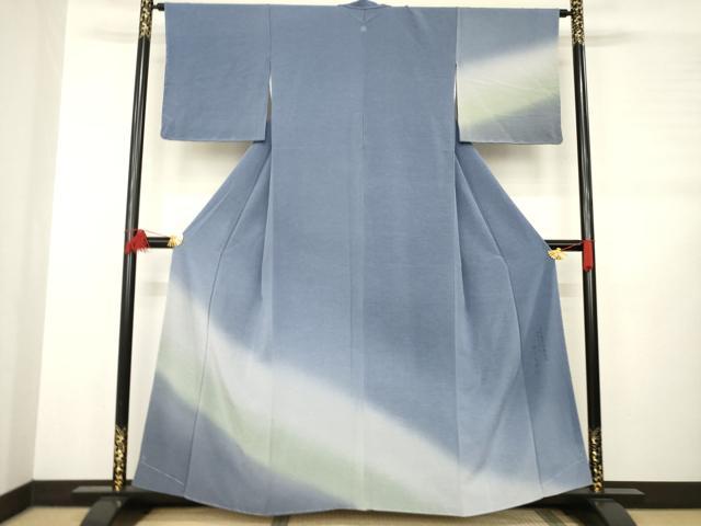 平和屋着物●史上初の女性友禅師 京都府伝統産業優秀技術者 京の名工 岡山武子 訪問着 流水文 暈し染め 銀彩 正絹 逸品 AABD8630fy 平和屋着物○史上初の女性友禅師 京都府伝統産業優秀技術