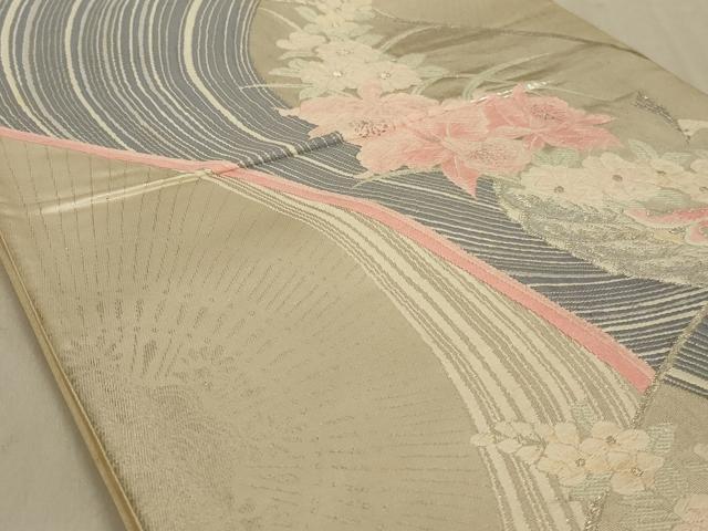 平和屋着物◎六通柄袋帯 唐織 銀河にしき 銀糸 正絹 逸品 AABB3278ou