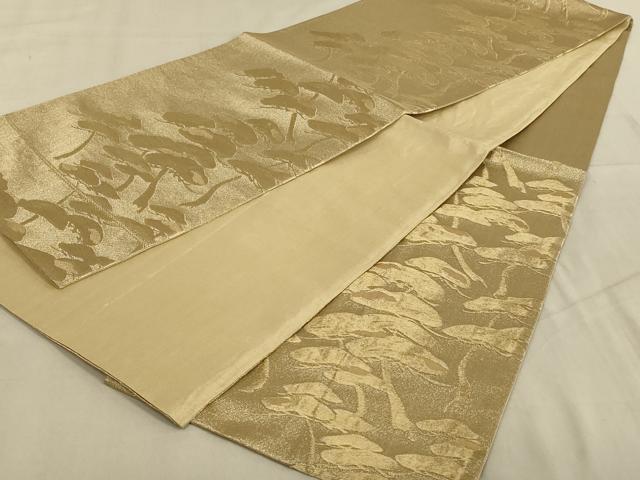 平和屋着物◎六通柄袋帯 枝松文 金糸 正絹 逸品 AABB3279ou
