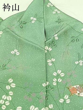平和屋着物▽上質な小紋 単衣 扇面花文 正絹 逸品 AABB3588jh