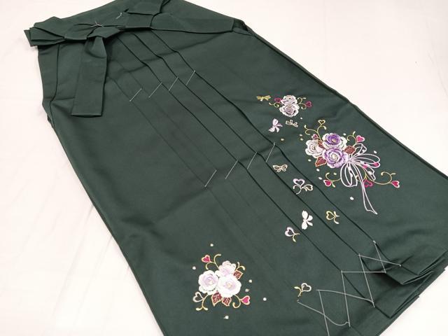 平和屋着物●行灯袴 刺繍 舞花文 金糸 洗える着物 未使用 AABB3605ph