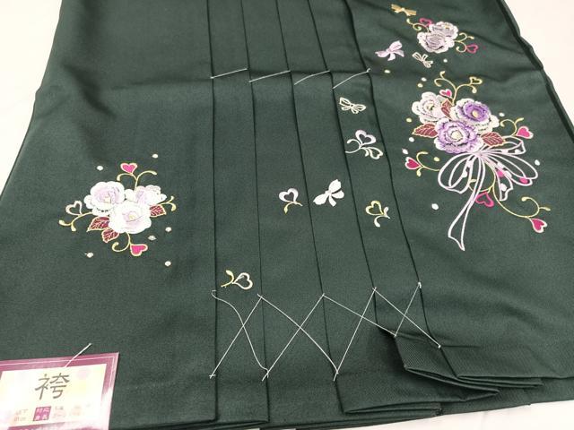 平和屋着物●行灯袴 刺繍 舞花文 金糸 洗える着物 未使用 AABB3605ph