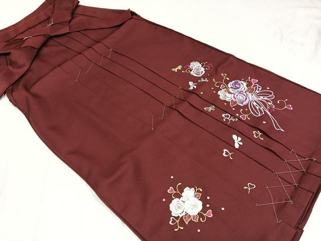 平和屋着物●行灯袴 刺繍 舞花文 金糸 洗える着物 未使用 AABB3608ph