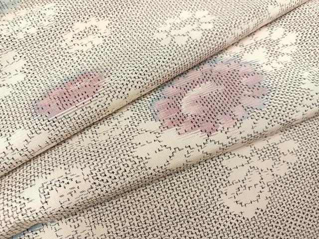 平和屋着物●上質な紬 舞花文 正絹 逸品 AABB3674ph