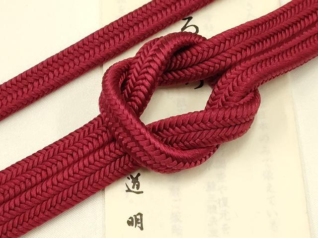 平和屋着物●極上 有職組紐道明 帯締め 冠組 真紅色 宮内庁御用 国立博物館御用 東京芸術大学御用 逸品 AABB3724ay