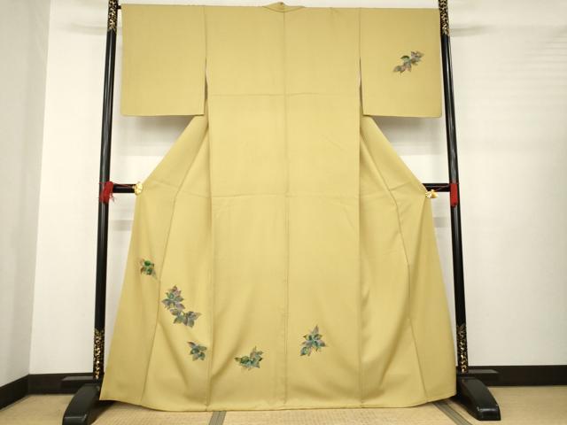 平和屋着物●訪問着 手描き 枝葉文 金彩 正絹 逸品 AABB3823ck