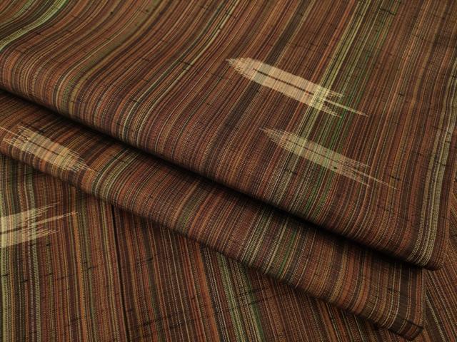 平和屋着物●上質な紬 矢羽根文 正絹 逸品 AABB3839ck