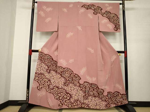 平和屋着物●訪問着 辻が花 絞り 雪輪花文 正絹 逸品 AABB3845ck