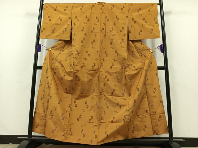 平和屋着物▽本場大島紬 単衣 琉球絣文様 正絹 逸品 AABB3881jh