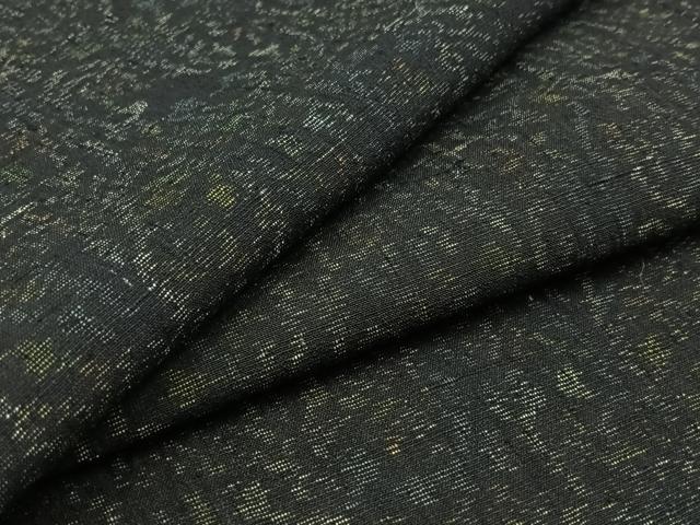 平和屋着物▽上質な紬 単衣 更紗花文 正絹 逸品 AABB3886jh